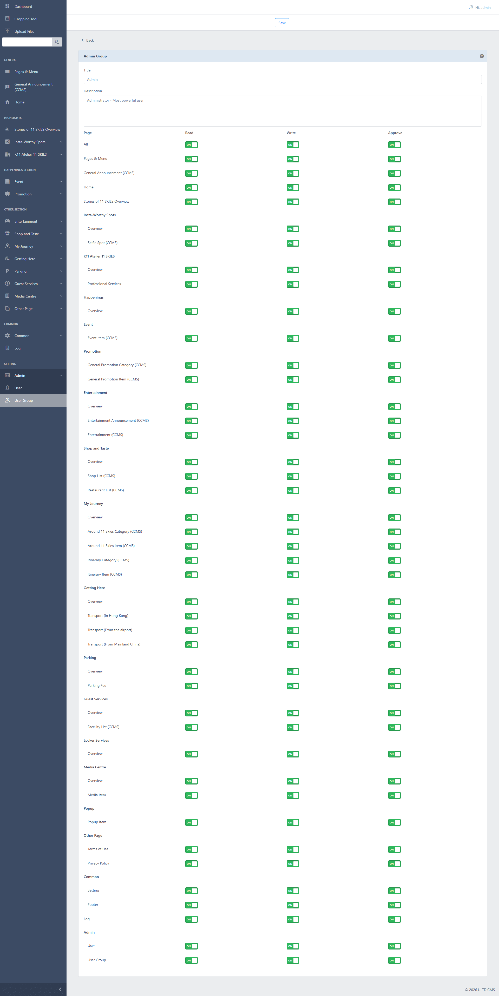 User Group Detail Permission